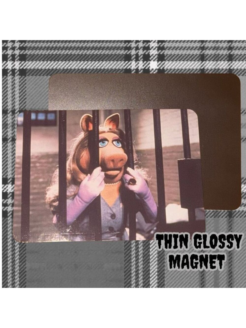 Miss Piggy Muppets Behind Bars Thin Glossy Magnet